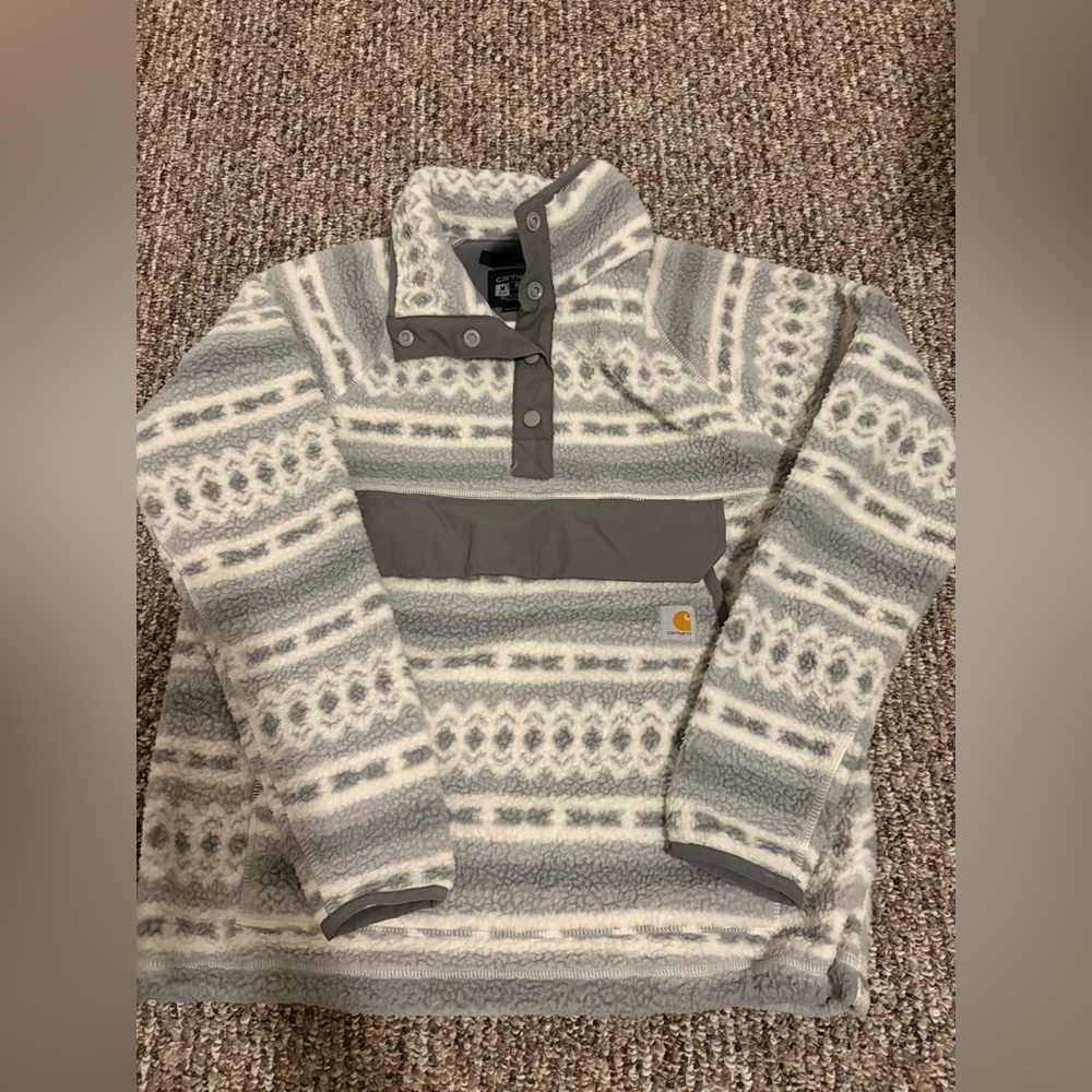 Carhartt pull over fuzzy sweater